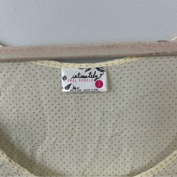 Free People Intimately Brown Cream Voile And Lace Trapeze Mini Dress Size Small - Picture 2 of 5